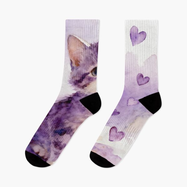 Item preview, Purple Valentine Kitten designed and sold by Shelley Loewnau-Jones Studio.