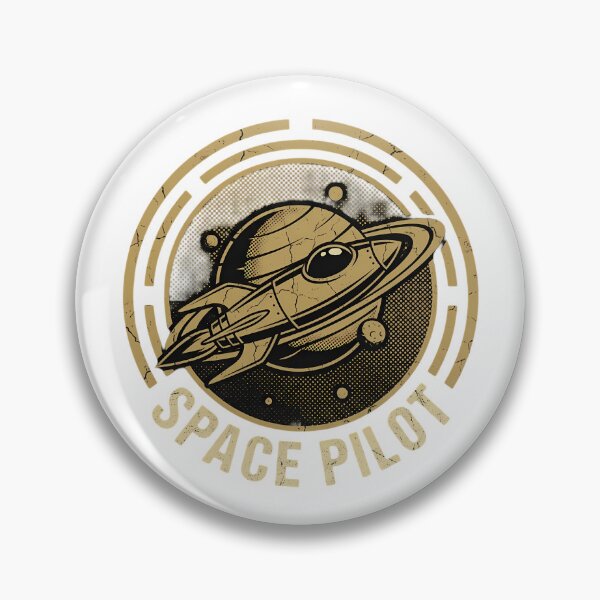 Item preview, Retro Space Pilot Emblem with Vintage Rocket and Planet designed and sold by chattsuede.