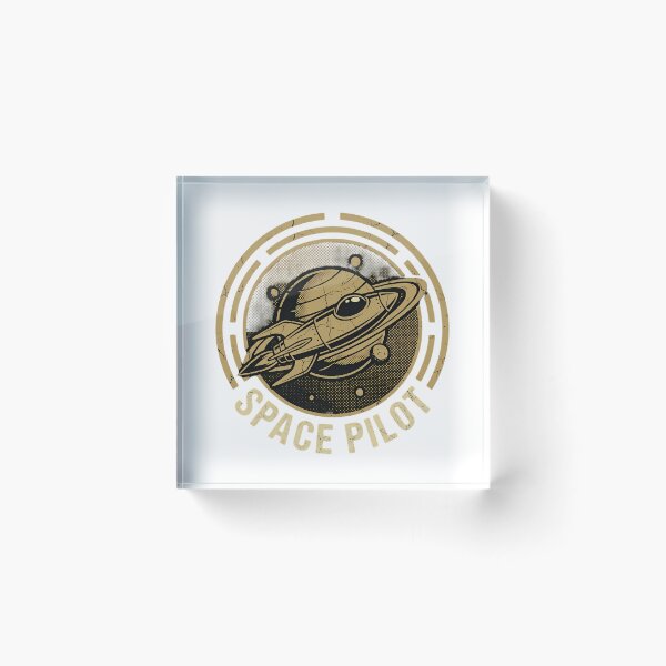 Item preview, Retro Space Pilot Emblem with Vintage Rocket and Planet designed and sold by chattsuede.