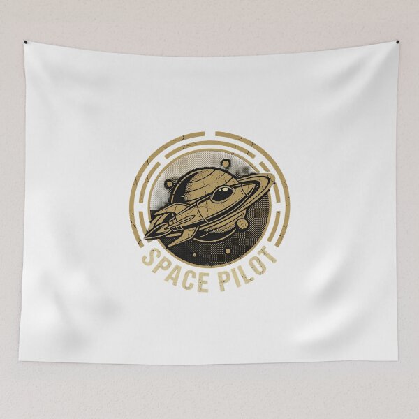 Item preview, Retro Space Pilot Emblem with Vintage Rocket and Planet designed and sold by chattsuede.