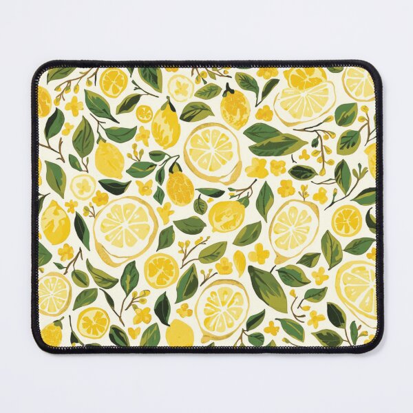 Item preview, Lemon Summer Yellow Ivory Green Leaves designed and sold by burbankdesigns.