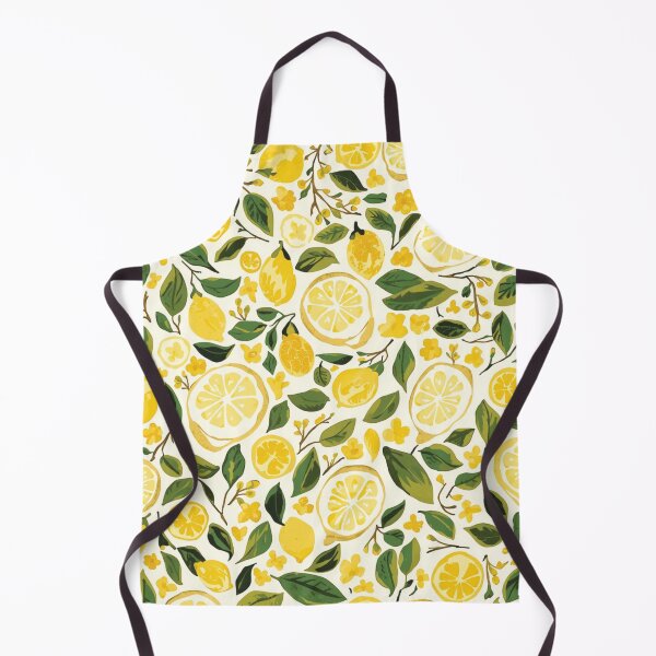 Item preview, Lemon Summer Yellow Ivory Green Leaves designed and sold by burbankdesigns.