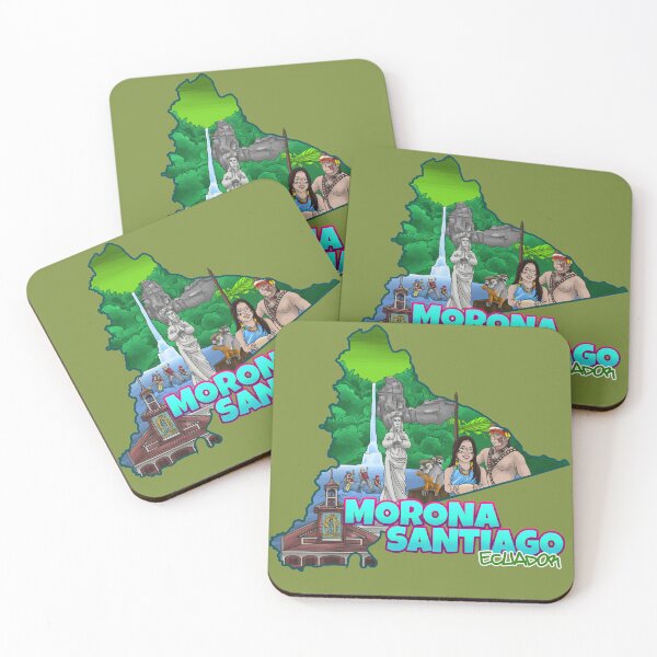 Item preview, Morona Santiago Ecuador Artistic Map - Macas & Shuar Culture designed and sold by ArtificeFactory.