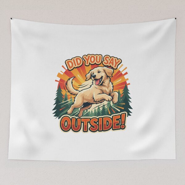 Item preview, Excited Golden Retriever Ready for Outdoor Fun designed and sold by chattsuede.