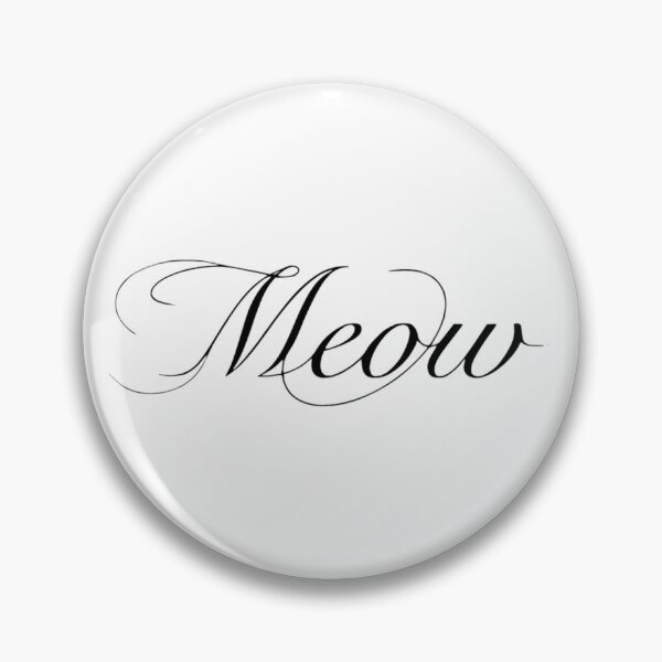 Item preview, Elegant Silver “Meow” Script Typography on Black designed and sold by destelloacido.