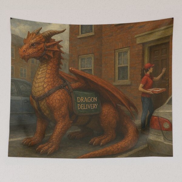 Item preview, Dragon Pizza Delivery Service designed and sold by nikkolaus.