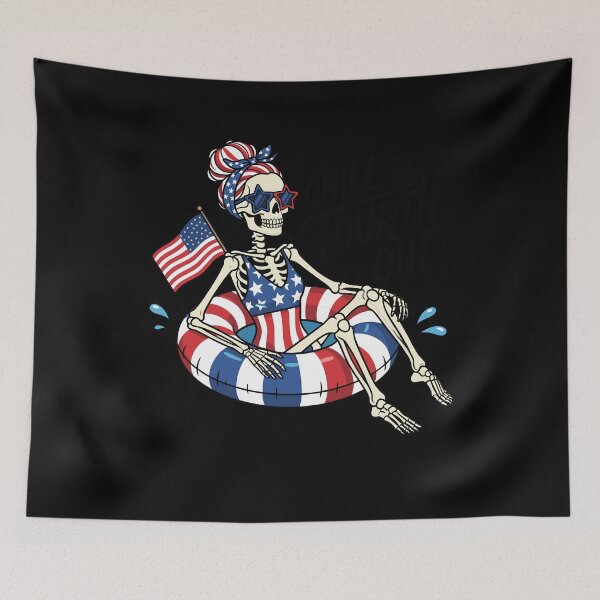 Item preview, Women 4th of July Skeleton Pool Float designed and sold by KroghDs.