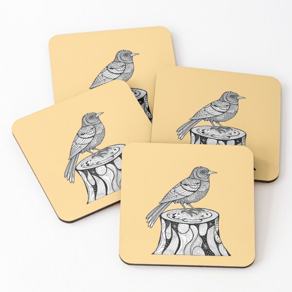 Item preview, Zentangle Robin on stump designed and sold by Corner-Distro.