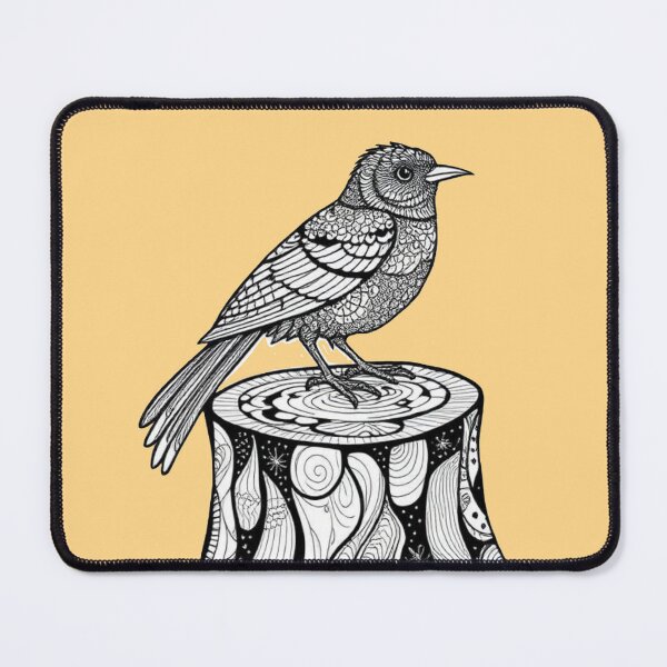 Item preview, Zentangle Robin on stump designed and sold by Corner-Distro.