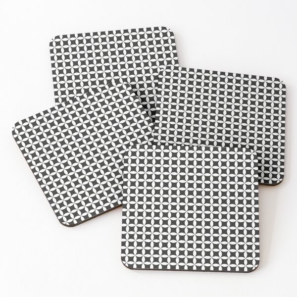 Item preview, Modern Mid-Century Geometric Starburst Pattern (Alternatively: Minimalist Black and White Deco Tile Pattern) designed and sold by DesertFlowArt.