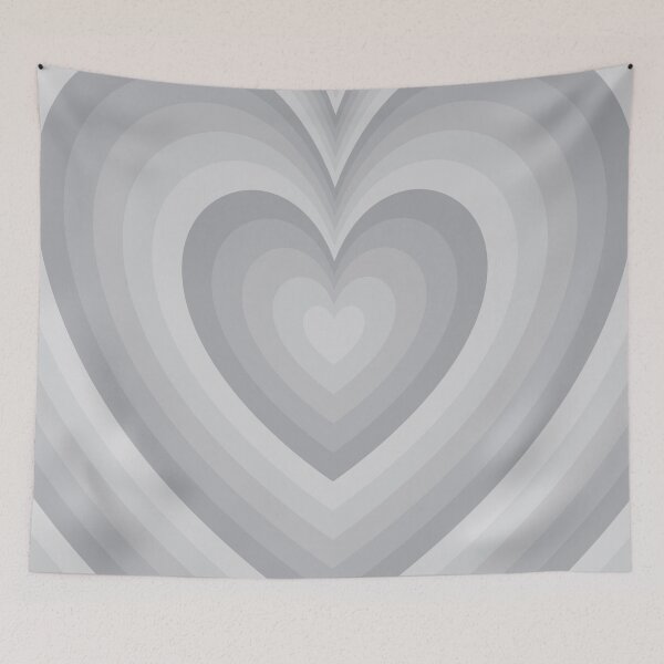 Item preview, Metallic Silver Concentric Heart Tunnel Retro Y2K Pattern designed and sold by Aesthetic Crew.