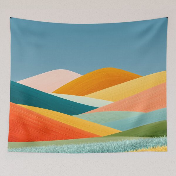 Item preview, Minimalist Field Landscape Illustration designed and sold by BobaBunny76.