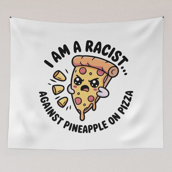 Item preview, I Am A Racist, Kawaii Angry Pizza Slice designed and sold by graphic-genie.