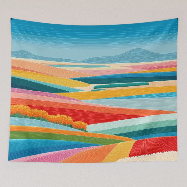 Item preview,  Minimalist Field Landscape Illustration designed and sold by BobaBunny76.
