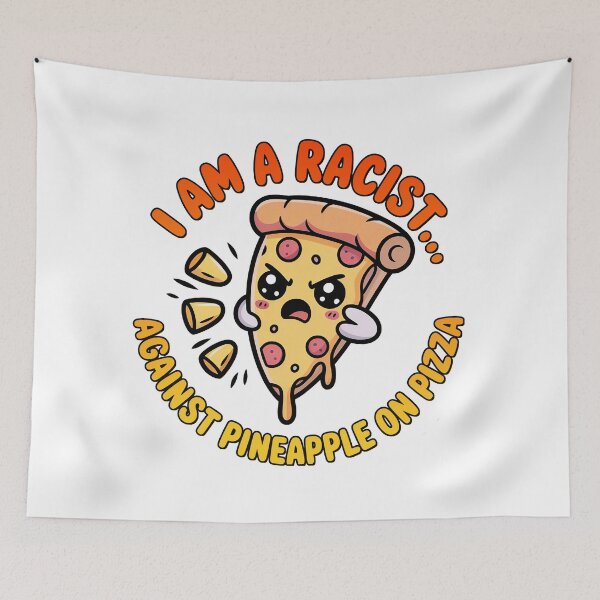 Item preview, I Am A Racist, Kawaii Angry Pizza Slice designed and sold by graphic-genie.
