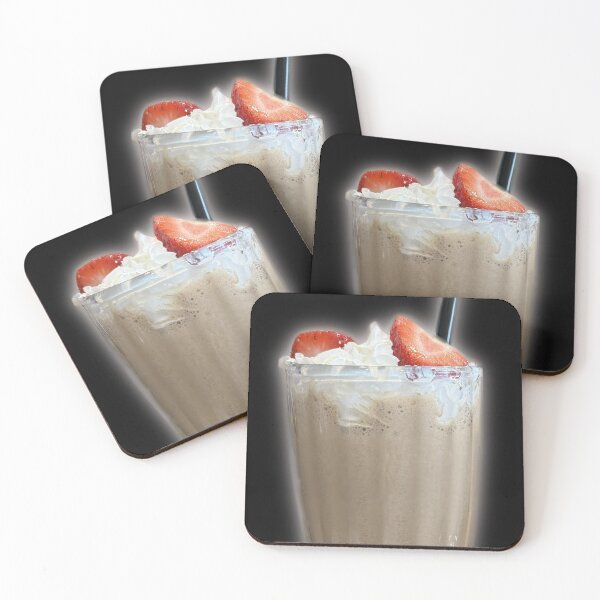 Item preview, Classic Diner Milkshake with Strawberries – Retro Dessert Drink Photography designed and sold by aadventures.