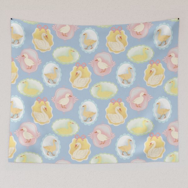 Item preview, Vintage Waterfowl Portraits Coquette Seamless Pattern designed and sold by Seamlessly Buffalo.