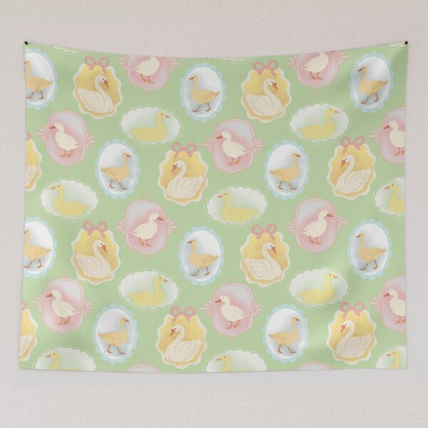 Item preview, Vintage Waterfowl Portraits Coquette Seamless Pattern designed and sold by Seamlessly Buffalo.