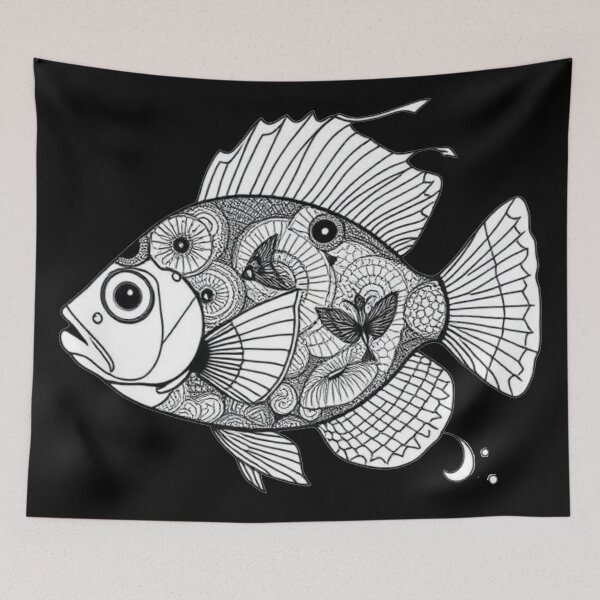 Item preview, Cichlid Zentangle designed and sold by Corner-Distro.