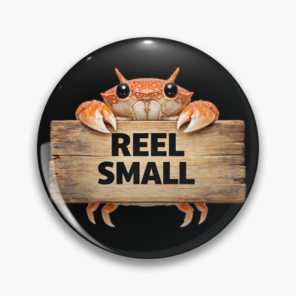 Item preview, Reel Small Crab Funny Animal Pun Design designed and sold by EimSol.