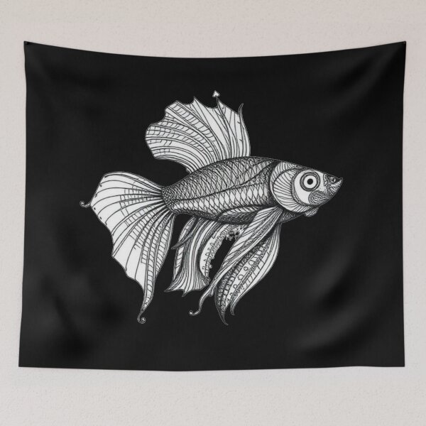 Item preview, Female Betta Zentangle designed and sold by Corner-Distro.