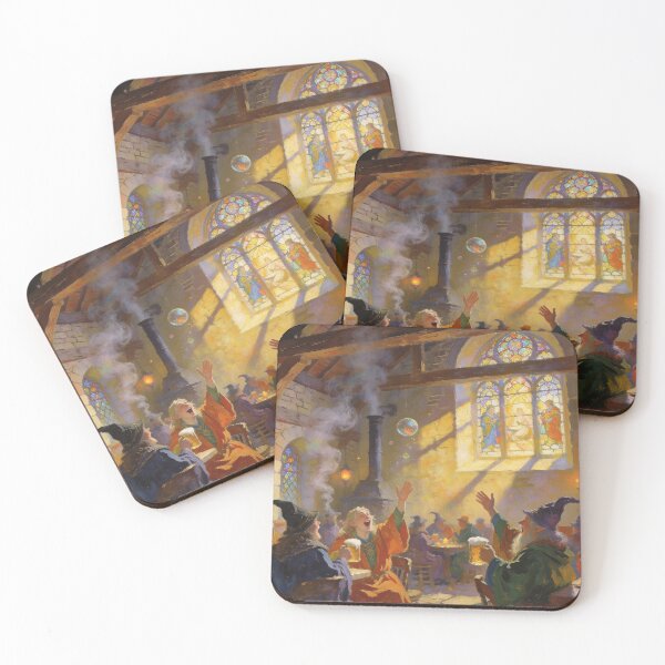 Item preview, Mystical Tavern Gathering with Singing Magicians, Dreamy Impressionism Art Print designed and sold by BlareBlare.