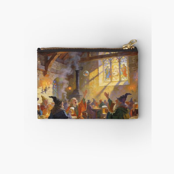 Item preview, Mystical Tavern Gathering with Singing Magicians, Dreamy Impressionism Art Print designed and sold by BlareBlare.