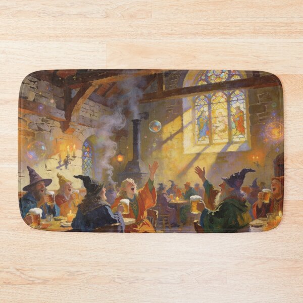 Artikelvorschau, Mystical Tavern Gathering with Singing Magicians, Dreamy Impressionism Art Print entworfen und verkauft von BlareBlare.