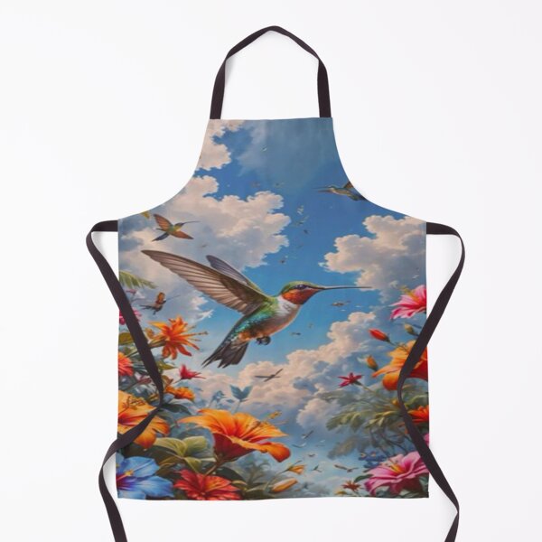 Item preview, Colorful Hummingbird in Tropical Flowers – Vibrant Botanical Sky Art designed and sold by BeautifulVirtues.