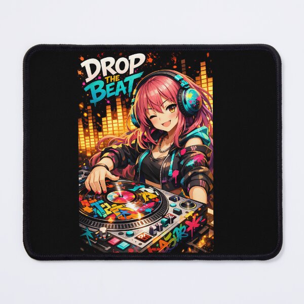 Item preview, Drop The Beat Anime DJ Girl Cyberpunk EDM Streetwear designed and sold by etuvibes.