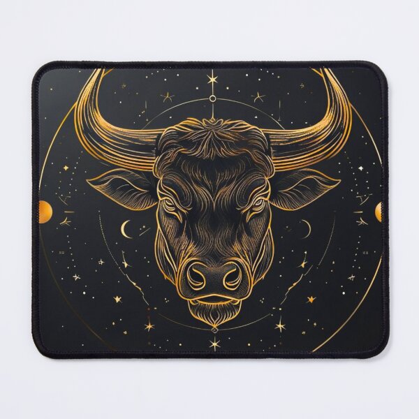 Item preview, Taurus Zodiac Wall Art  Gold Bull Line Art  Elegant Celestial Astrology Print designed and sold by digitalvibe4u.