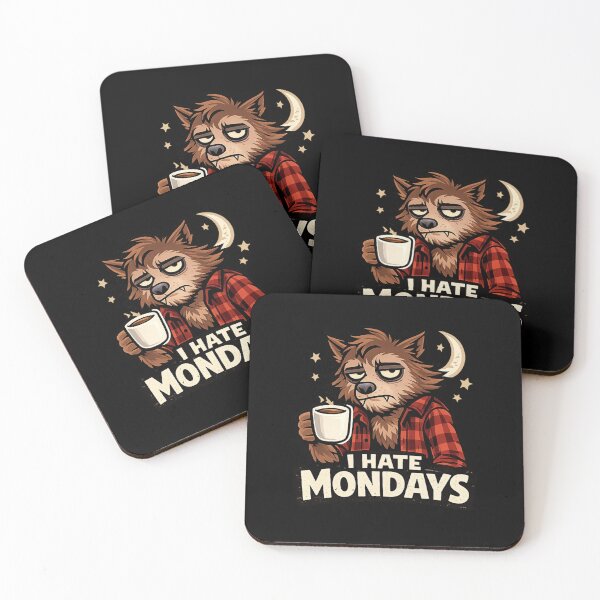 Item preview, Funny Werewolf Monday Shirt I Hate Mondays Coffee Humor designed and sold by Motivora.