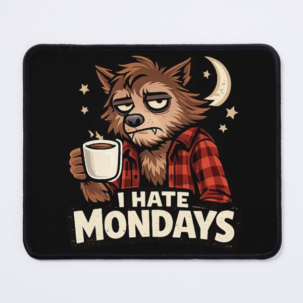 Item preview, Funny Werewolf Monday Shirt I Hate Mondays Coffee Humor designed and sold by Motivora.