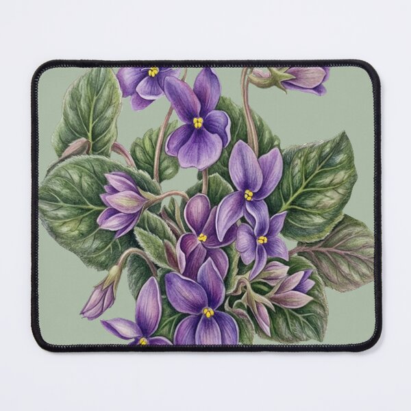Item preview, African violets on green designed and sold by Faerieglen.