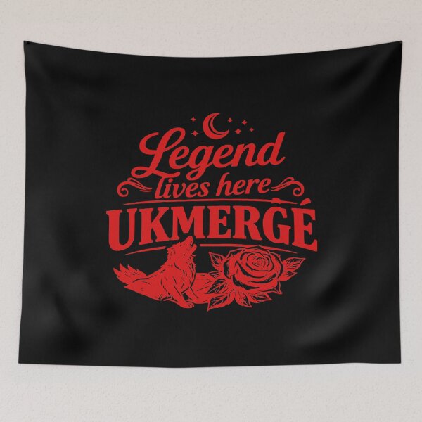Item preview, Red Legend Lives Here Ukmerge Wolf Rose Design designed and sold by EimSol.