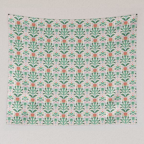 Item preview, Scandinavian style abstract tulip foliage repeating seamless pattern designed and sold by ButterflyKissCollab.