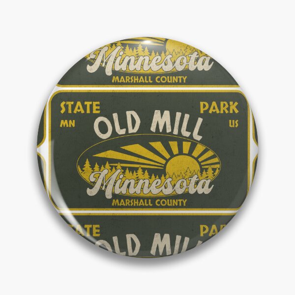 Item preview, Old Mill State Park, Marshall County, Minnesota, badge design designed and sold by Wanderful-roads.