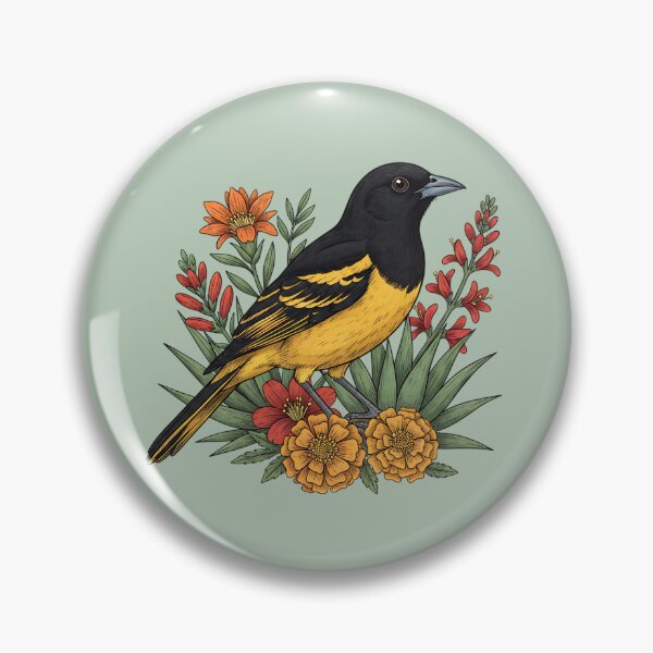 Item preview, Scott's Oriole Perched Among Bold Colored Desert Wildflowers designed and sold by BirdsnStuff.