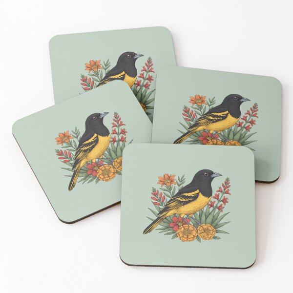 Item preview, Scott's Oriole Perched Among Bold Colored Desert Wildflowers designed and sold by BirdsnStuff.