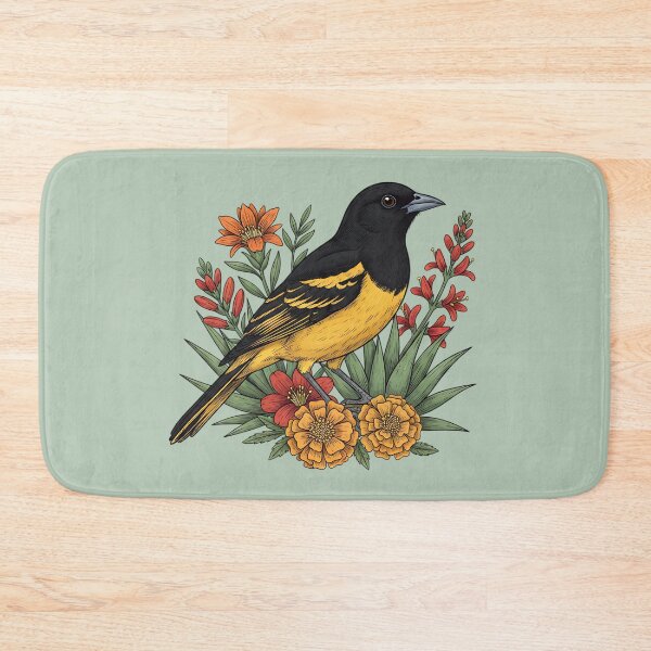 Item preview, Scott's Oriole Perched Among Bold Colored Desert Wildflowers designed and sold by BirdsnStuff.