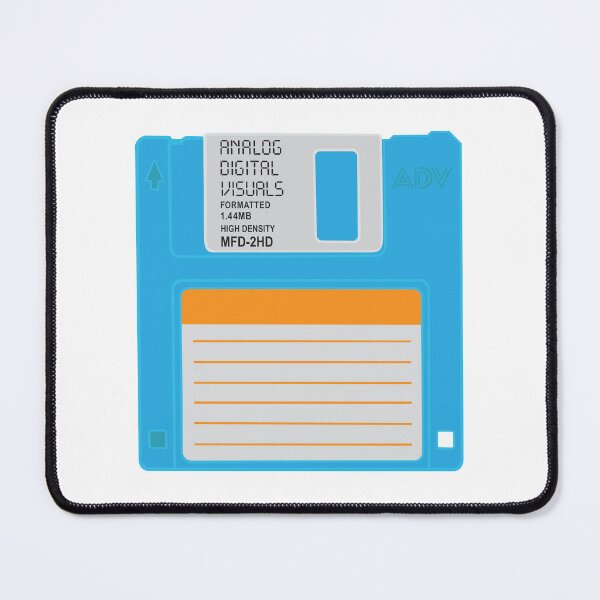 Artikelvorschau, T-Shirt mit Floppy-Disk-Grafik (Knopffarbe Blau) – Retro-Computer-Tech-Nostalgie-Streetwear-Shirt der Y2K entworfen und verkauft von analogdigitalvz.