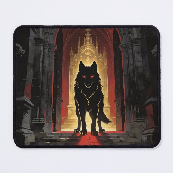 Item preview, Dark Sacred Wolf Conquers Gothic Cathedral Threshold designed and sold by GeoWhimsy Studio.