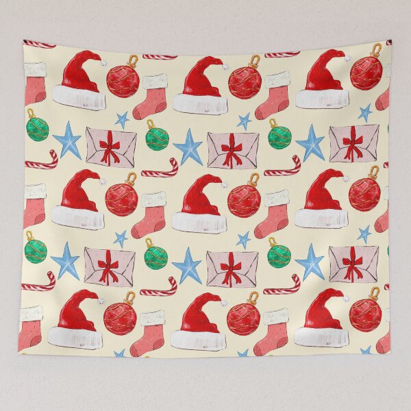 Item preview, Cute Christmas Seamless Pattern with Holiday Elements designed and sold by aikdreams.
