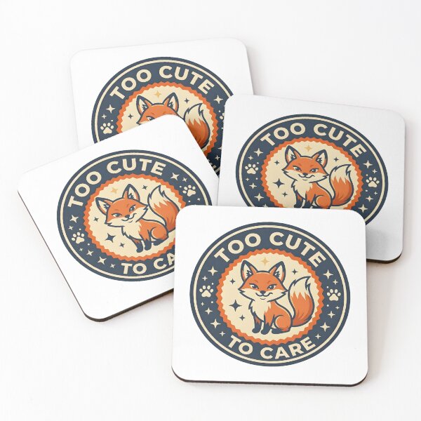 Item preview, Too Cute To Care Fox Sticker – Kawaii Humor Cartoon Badge Design designed and sold by DIRTYSKETCHH.