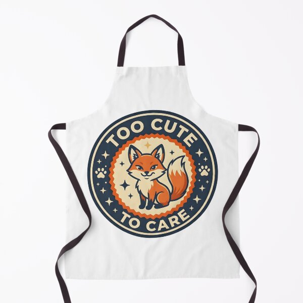 Item preview, Too Cute To Care Fox Sticker – Kawaii Humor Cartoon Badge Design designed and sold by DIRTYSKETCHH.