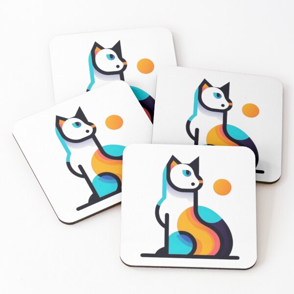 Item preview, Geometric Cat – Abstract Colorful Design designed and sold by Dogandesighn.