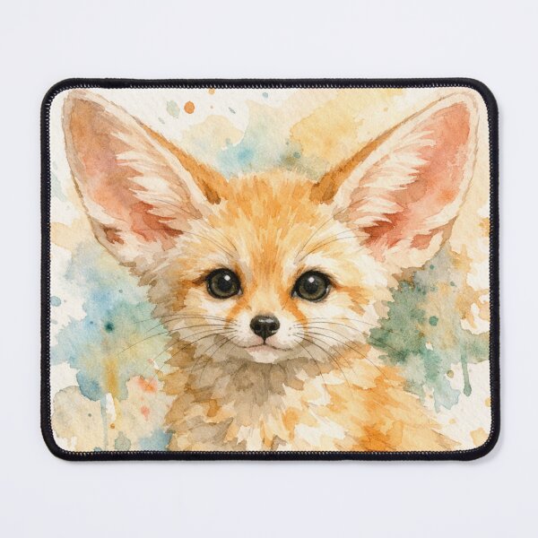Item preview, Cute Fennec Fox Watercolor Art - Kawaii Desert Animal designed and sold by Darlin8888.