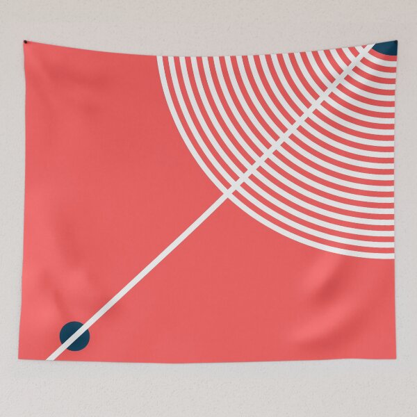 Item preview, The Echo - Geometric Minimalist Red and Navy Abstract designed and sold by artdocaj.
