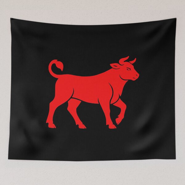 Item preview, Red Ukmerge Heraldic Bull Symbol Design designed and sold by EimSol.