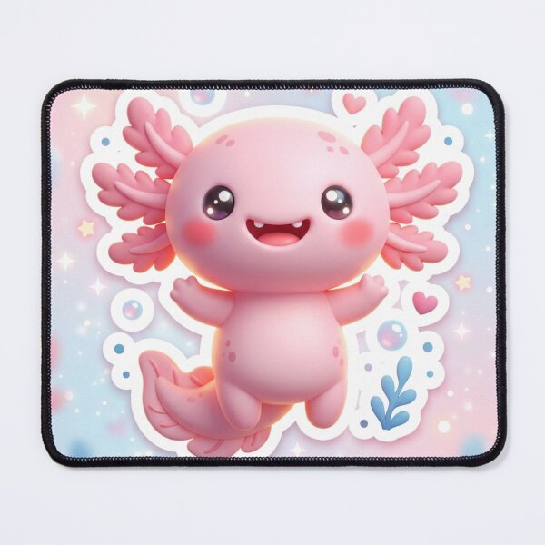Item preview, Cute Axolotl Smiling Kawaii 3D Sticker designed and sold by MiniPrintMagic.